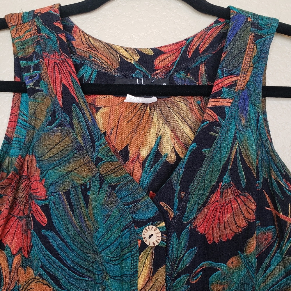 Vintage Carole Little Floral Mini Dress Size 4P - Picture 6 of 11